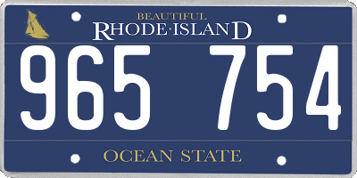 RI license plate 965754