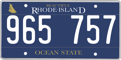 RI license plate 965757