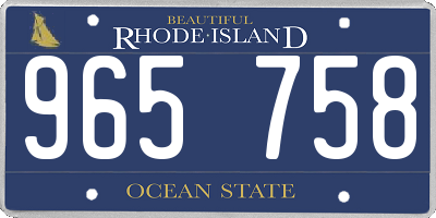 RI license plate 965758
