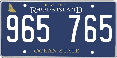 RI license plate 965765