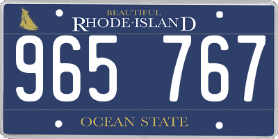RI license plate 965767
