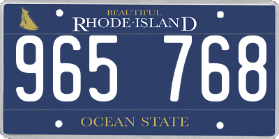 RI license plate 965768