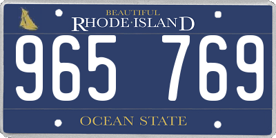 RI license plate 965769