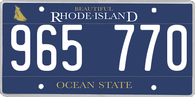 RI license plate 965770