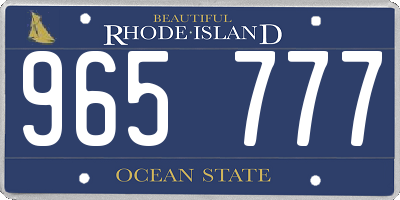 RI license plate 965777