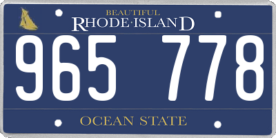 RI license plate 965778