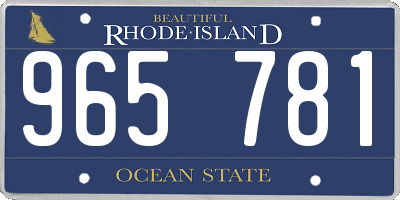 RI license plate 965781