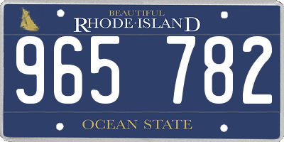 RI license plate 965782
