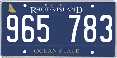 RI license plate 965783