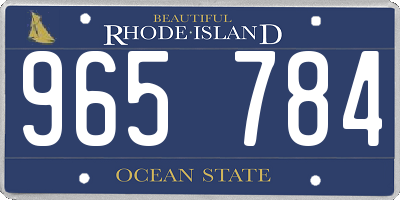 RI license plate 965784