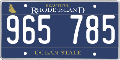 RI license plate 965785