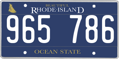 RI license plate 965786