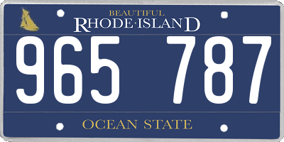 RI license plate 965787