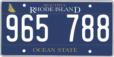 RI license plate 965788