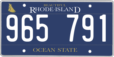 RI license plate 965791
