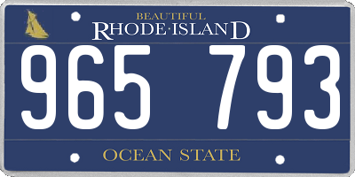 RI license plate 965793