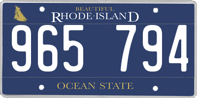 RI license plate 965794