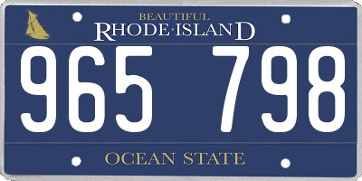 RI license plate 965798