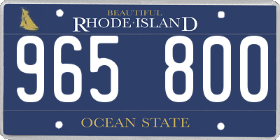 RI license plate 965800