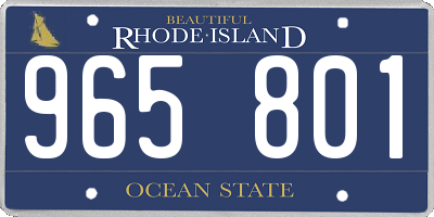 RI license plate 965801