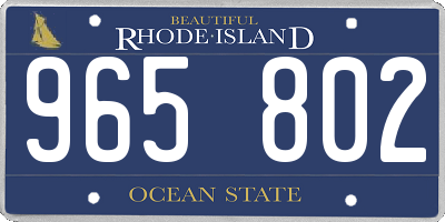 RI license plate 965802