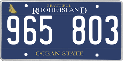 RI license plate 965803