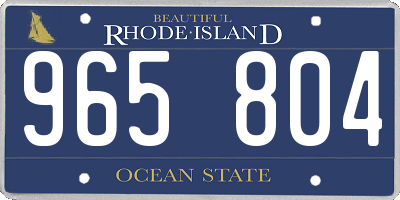 RI license plate 965804