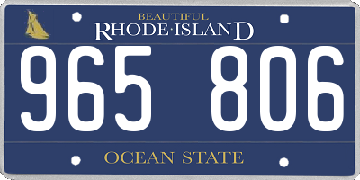 RI license plate 965806