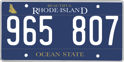 RI license plate 965807
