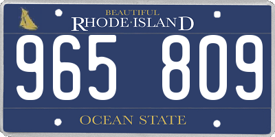 RI license plate 965809