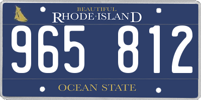 RI license plate 965812