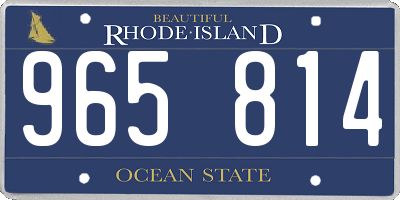 RI license plate 965814