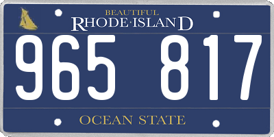 RI license plate 965817