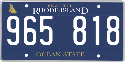 RI license plate 965818