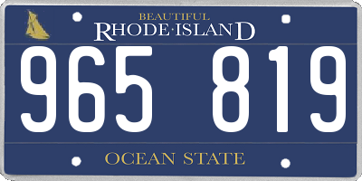 RI license plate 965819