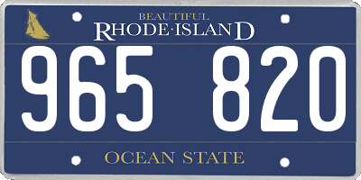 RI license plate 965820