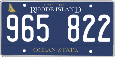 RI license plate 965822