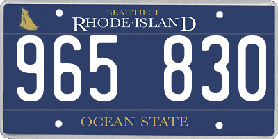 RI license plate 965830