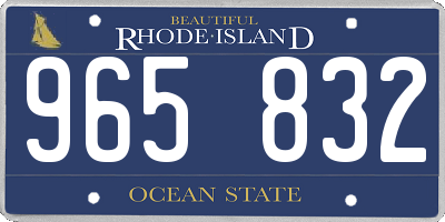 RI license plate 965832