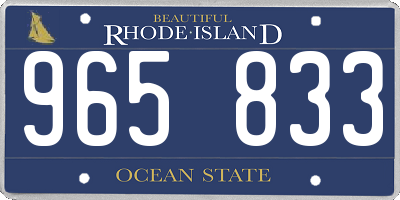 RI license plate 965833