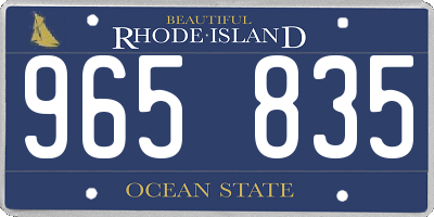 RI license plate 965835