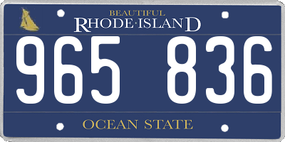 RI license plate 965836