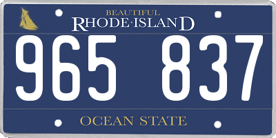 RI license plate 965837