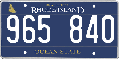 RI license plate 965840