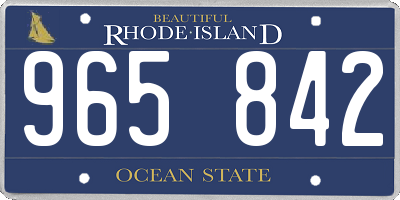 RI license plate 965842