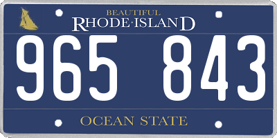 RI license plate 965843