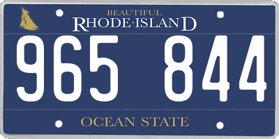 RI license plate 965844