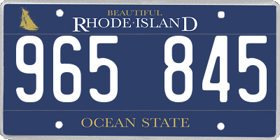 RI license plate 965845