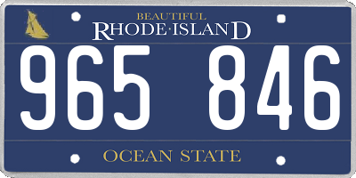 RI license plate 965846