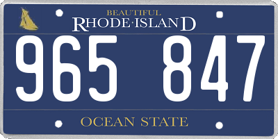 RI license plate 965847